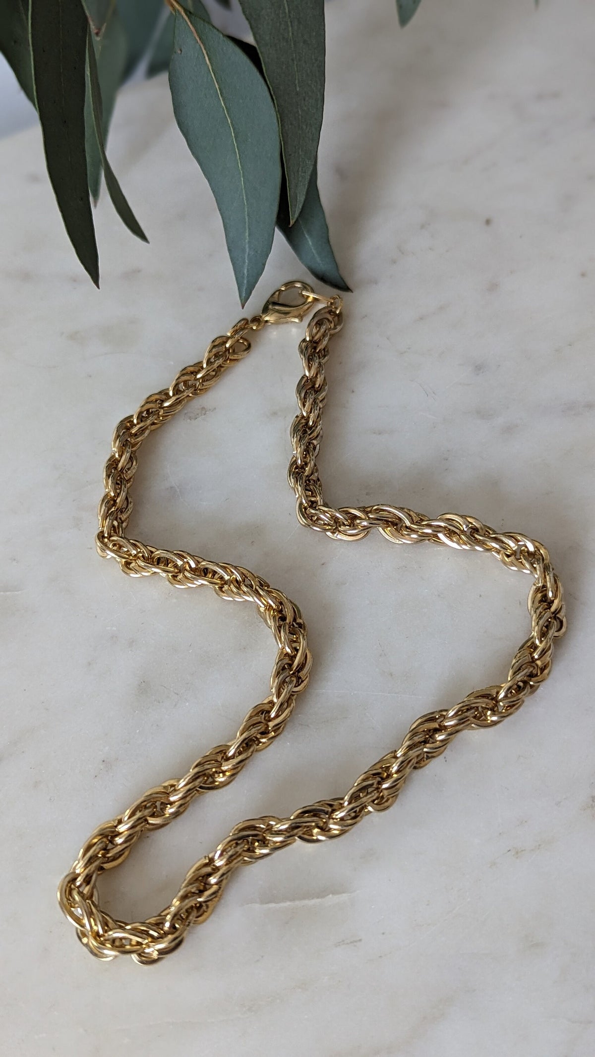 Vintage Gold Tone Rope Chain
