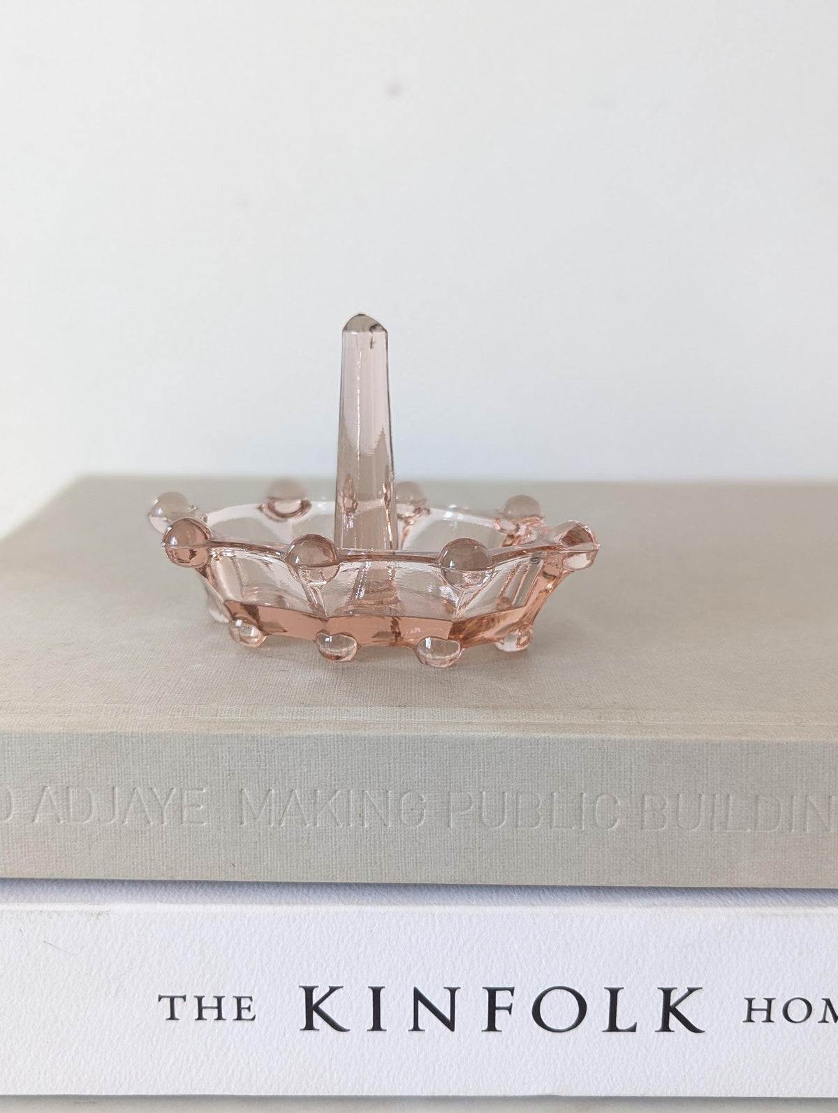 Libochovice Atomic Sputnik Pink Glass Ring Holder