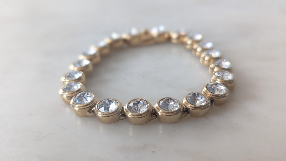 Vintage Gold Tone Tennis Bracelet