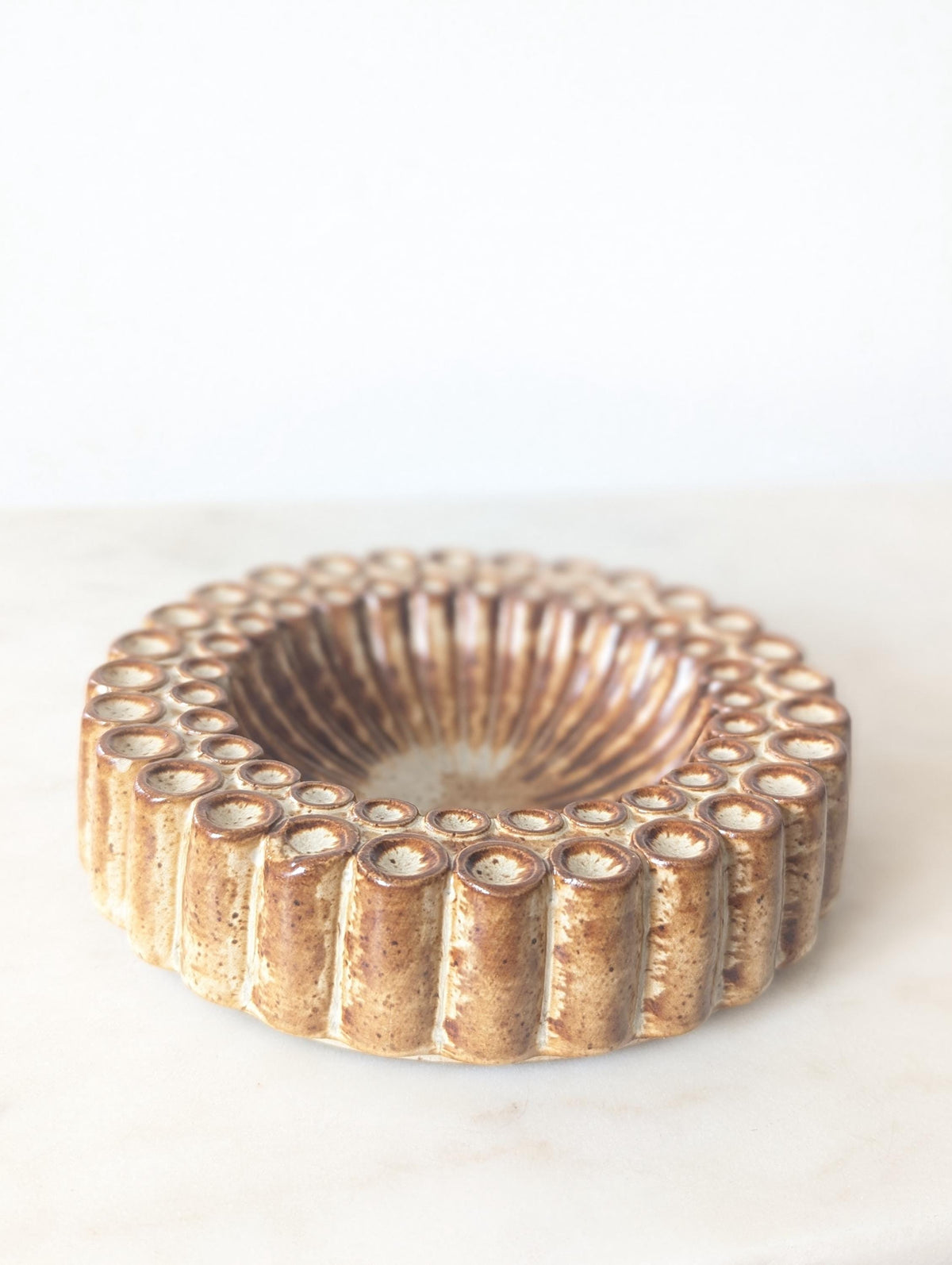 Vintage Mid Century Studio Pottery Brown Trinket Dish