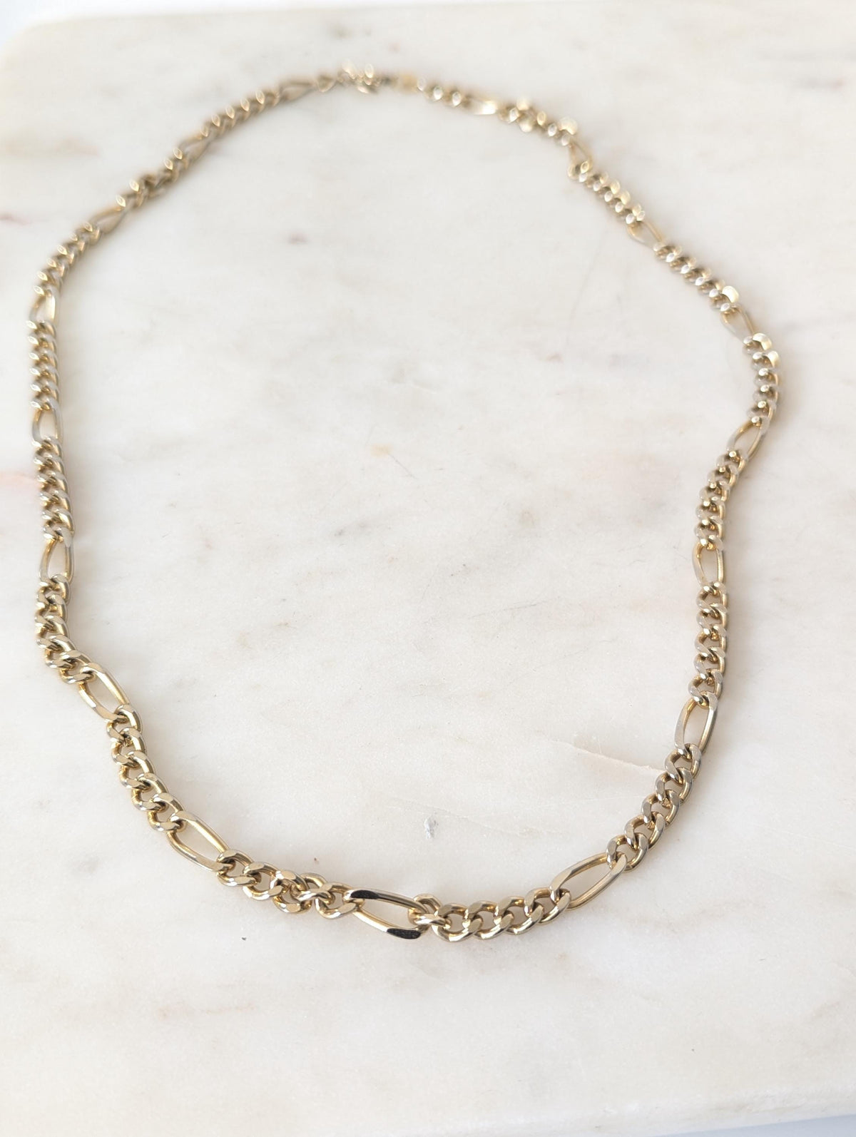 Vintage 80's 18CT Gold Plated Tiger Eye Chub Link Necklace