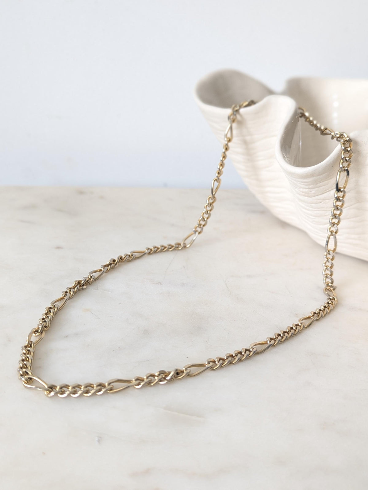 Vintage 80's 18CT Gold Plated Tiger Eye Chub Link Necklace