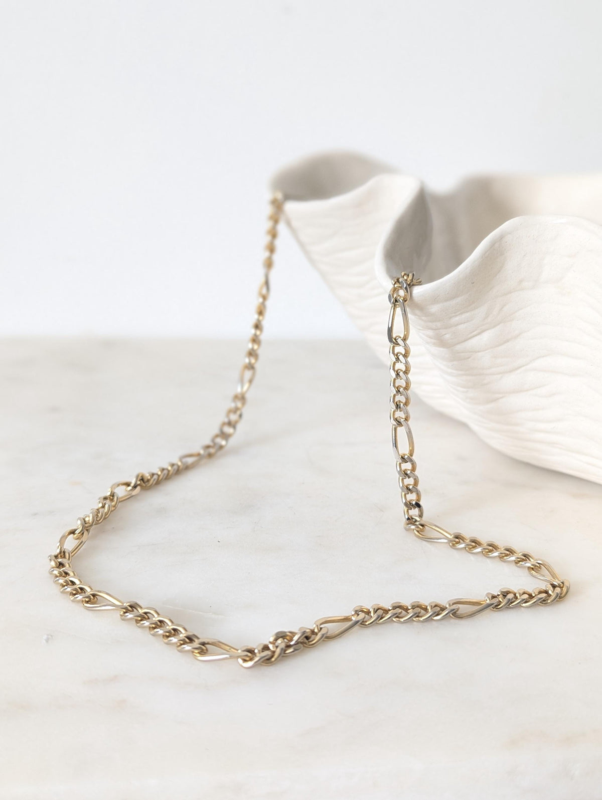 Vintage 80's 18CT Gold Plated Tiger Eye Chub Link Necklace