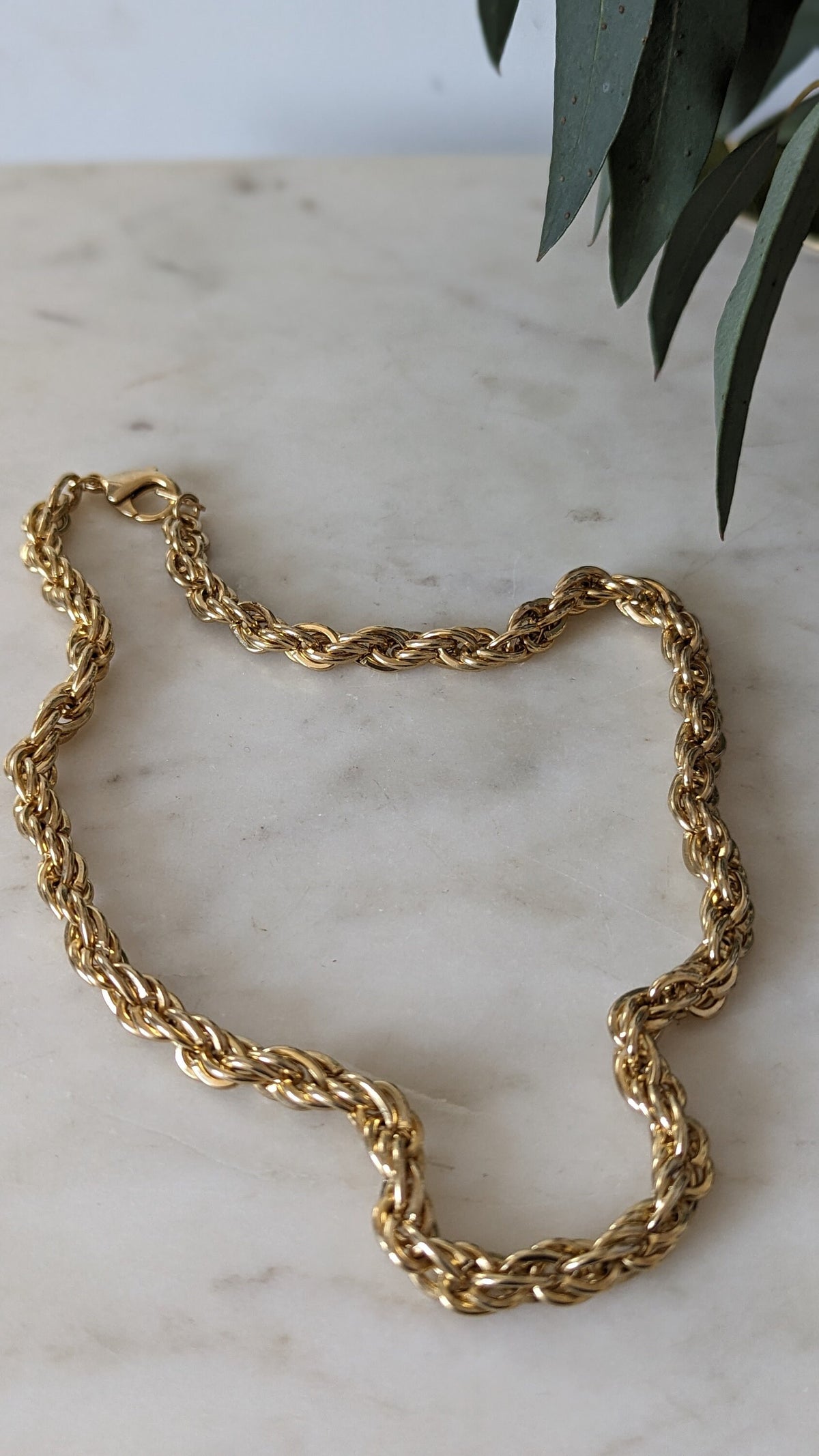 Vintage Gold Tone Rope Chain