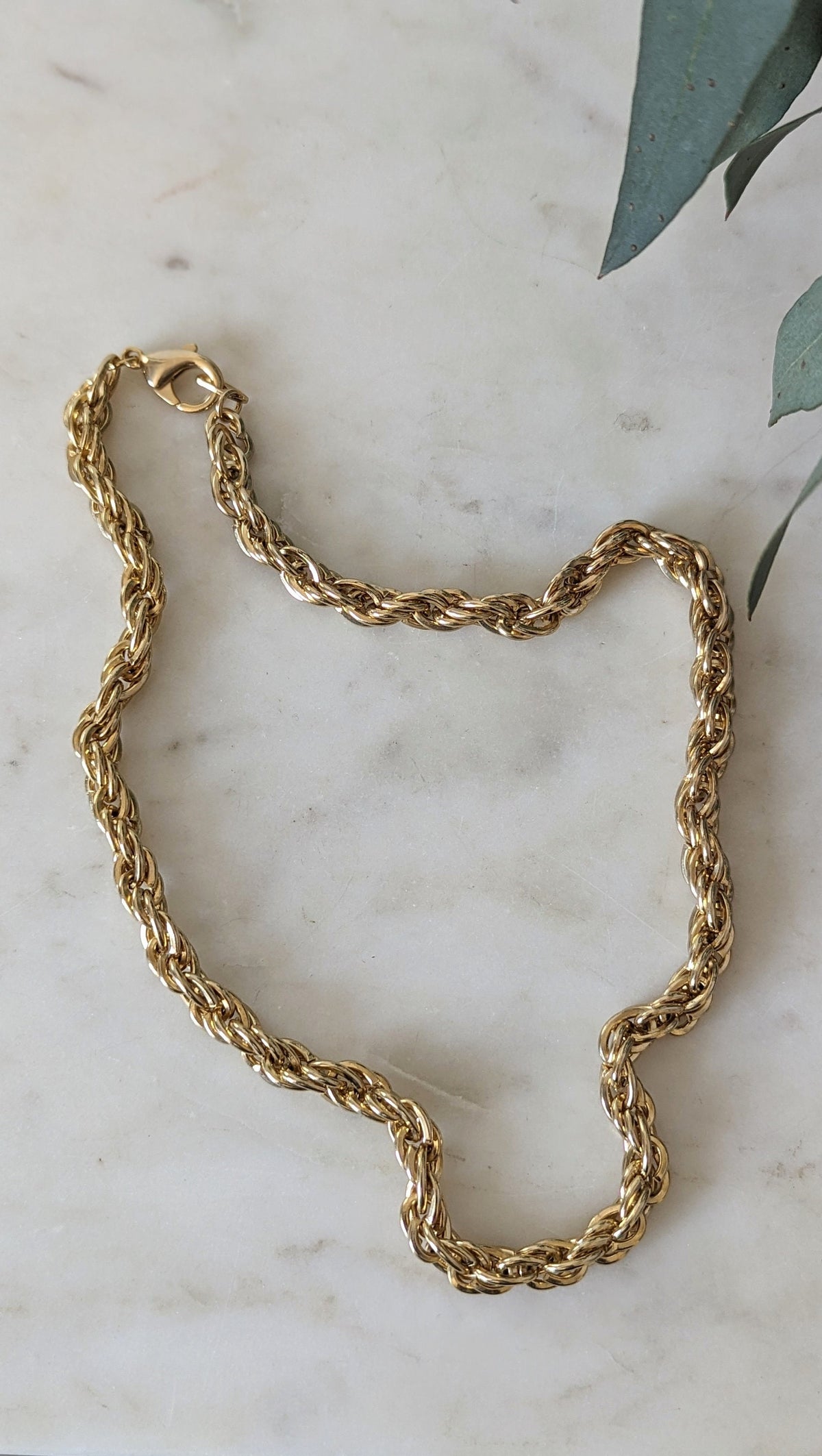 Vintage Gold Tone Rope Chain