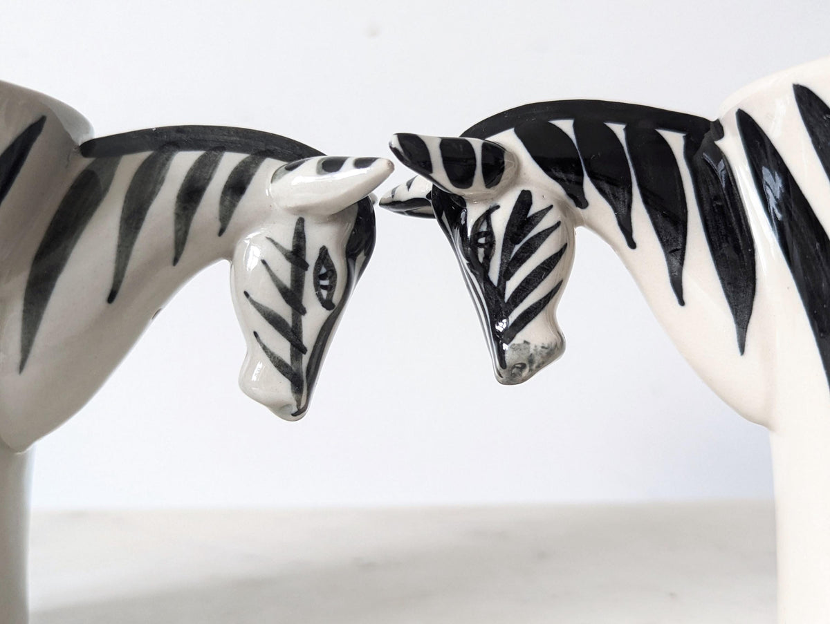 Pier 1 Imports Zebra Handle Hand Large Coffee Mugs Set of 2