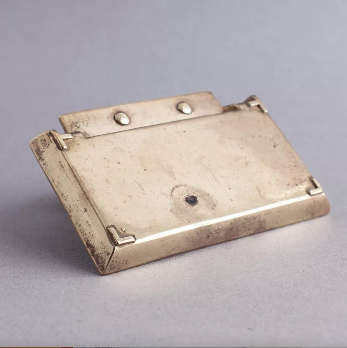 Vintage 1930s Art Deco Solid Brass Terrier Dog Trinket Tray