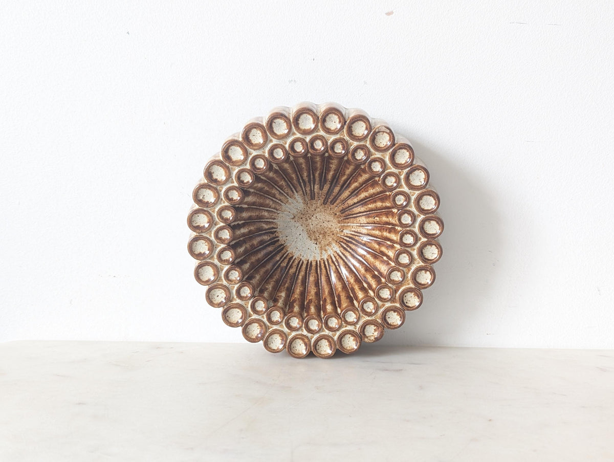 Vintage Mid Century Studio Pottery Brown Trinket Dish