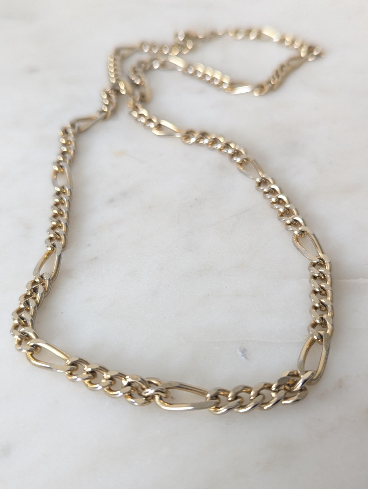 Vintage 80's 18CT Gold Plated Tiger Eye Chub Link Necklace